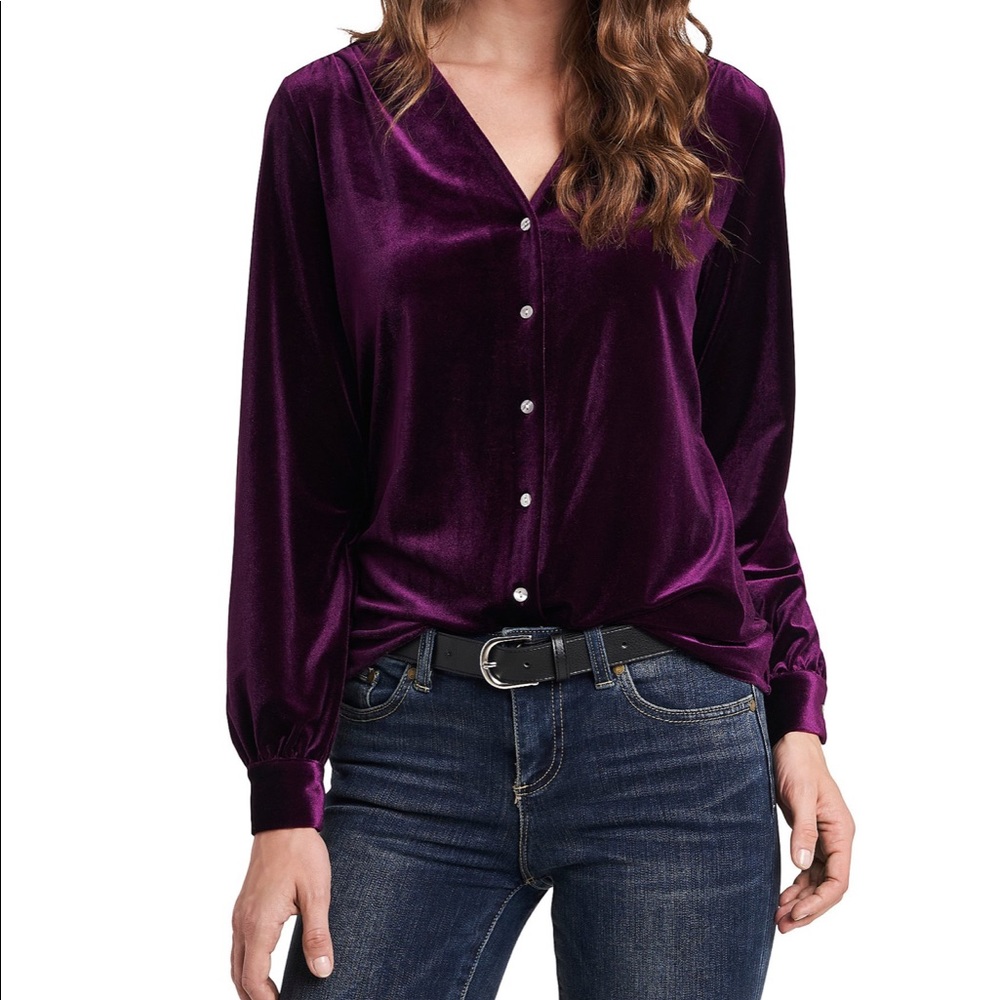 1 State velvet blouse. Size M. New with tags